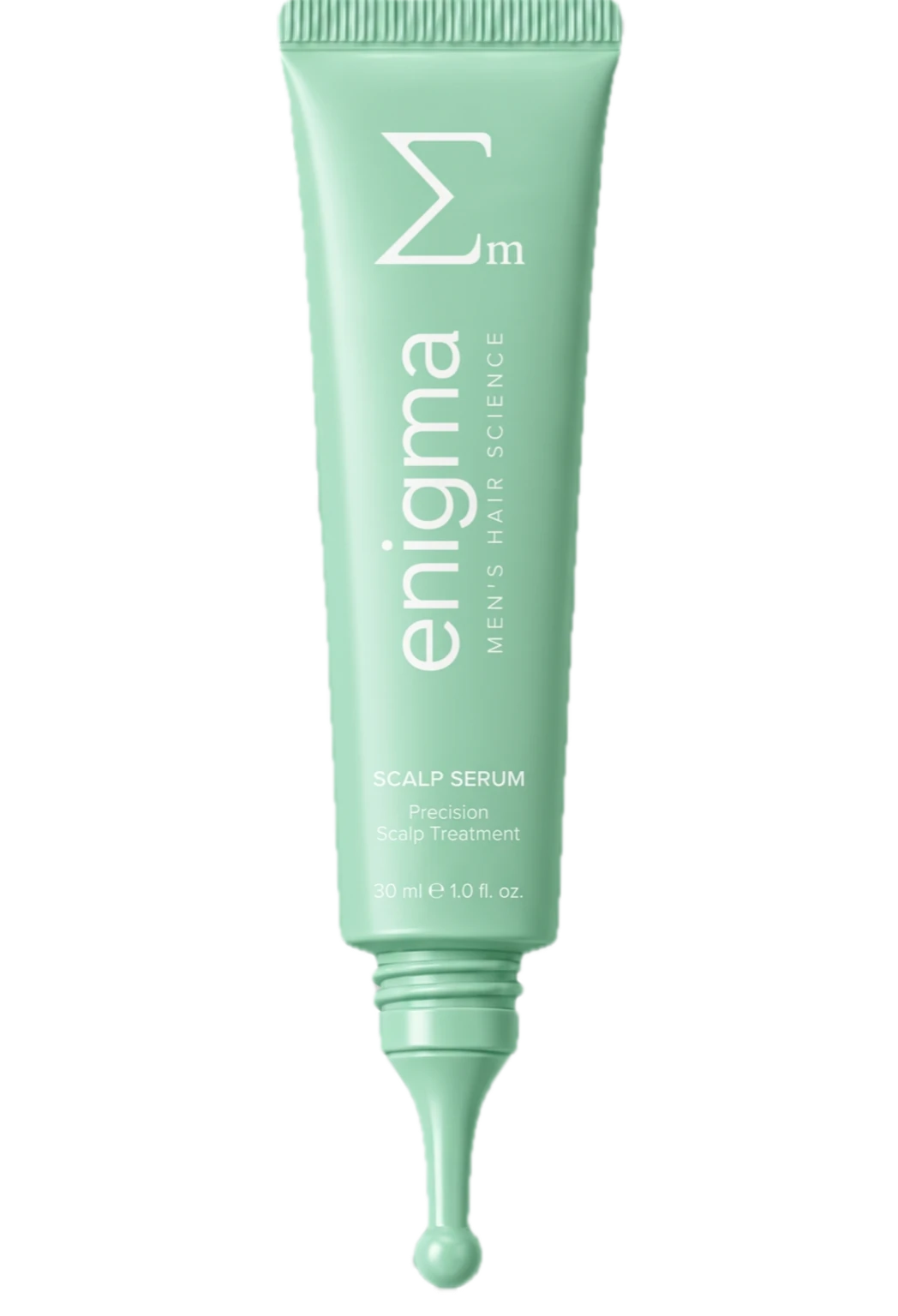 Enigma Scalp Serum in its mint-green precision tube