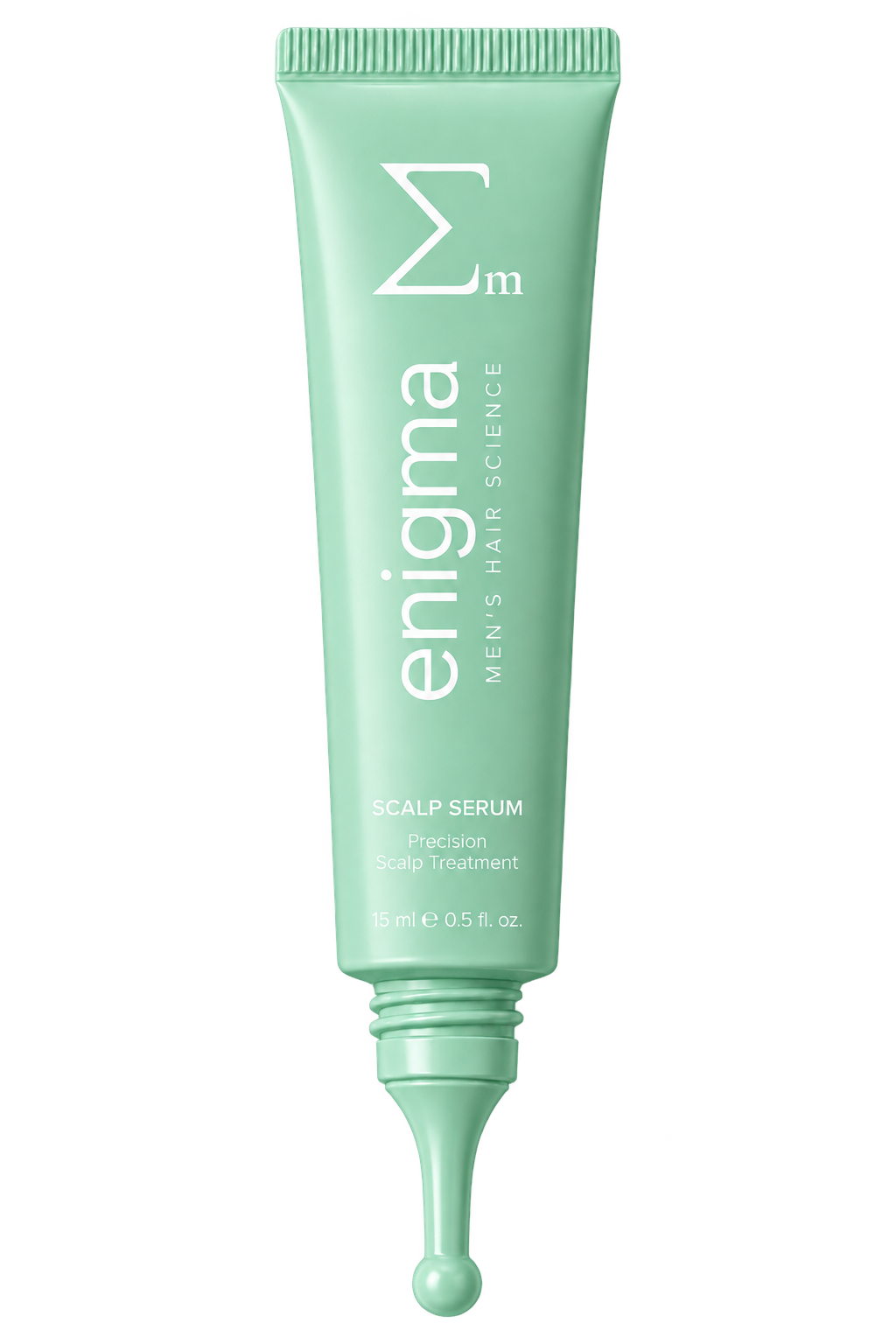 Enigma Scalp Serum in its mint-green precision tube