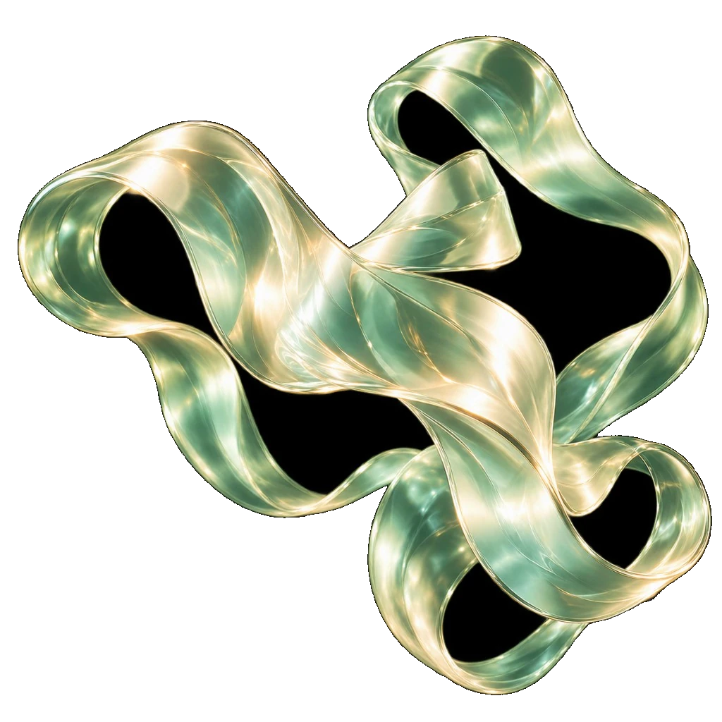 Translucent ribbon representing biomimetic peptide signalling